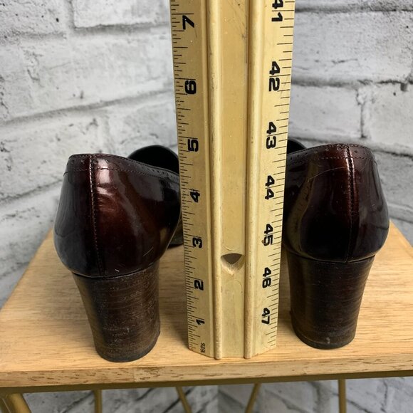 Vintage 90s Arnold Churgin Patent Leather Mid Block Heel Loafer - Picture 13 of 13